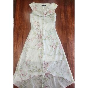 Vintage 90s Y2k Bias Cut Cherry Blossom Pastel Dress